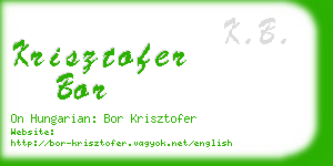 krisztofer bor business card